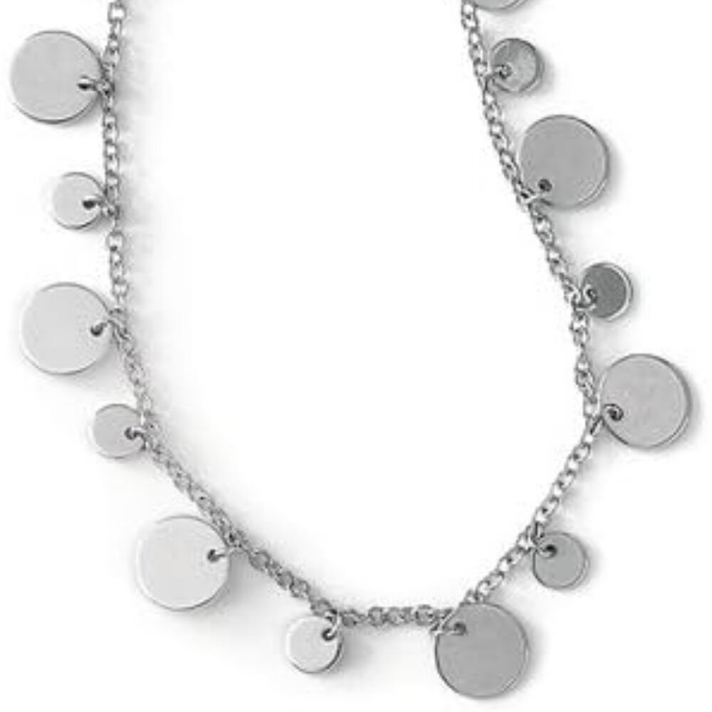 Lia Sophia Silver Tone PANORAMA Reflective Disco Extra Long Necklace